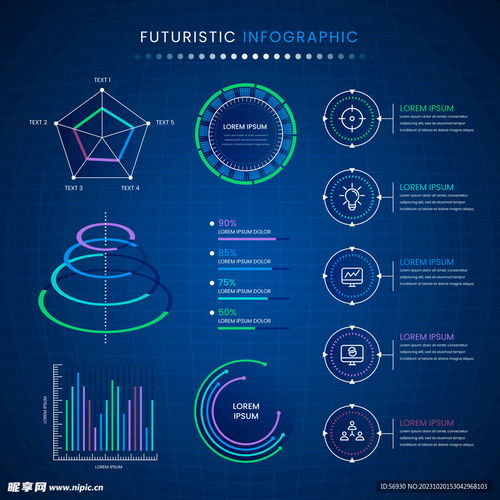 藍(lán)色科技風(fēng)數(shù)據(jù)信息圖設(shè)計 信息技術(shù)咨詢服務(wù)的視覺呈現(xiàn)